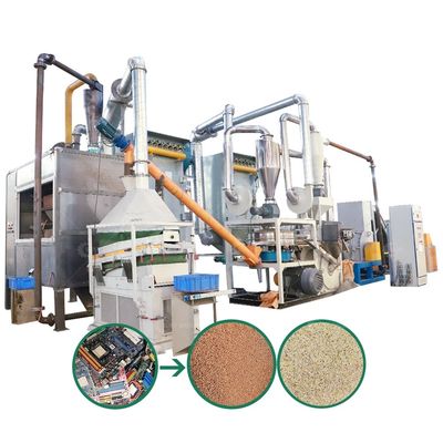 200-1000kg/h Απορρίμματα Ηλεκτρονικά πλαίσια Ανακύκλωση γραμμή παραγωγής με 55kW ισχύ