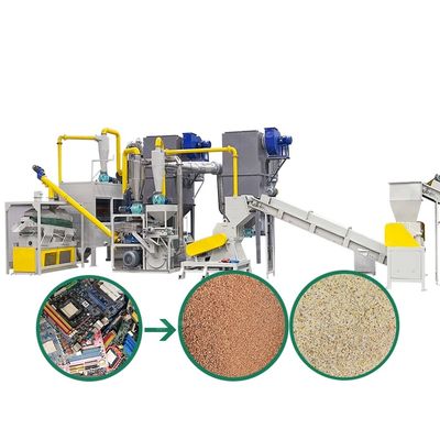 200-1000kg/h Απορρίμματα Ηλεκτρονικά πλαίσια Ανακύκλωση γραμμή παραγωγής με 55kW ισχύ