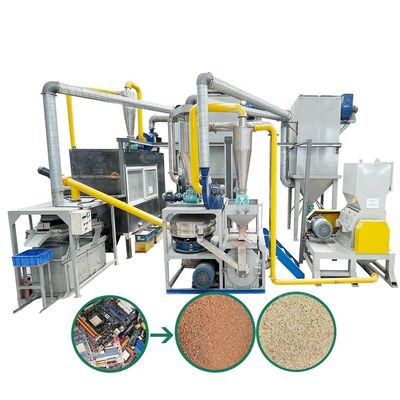 200-1000kg/h Απορρίμματα Ηλεκτρονικά πλαίσια Ανακύκλωση γραμμή παραγωγής με 55kW ισχύ